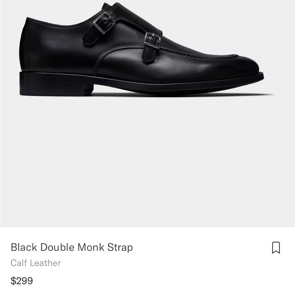 Suit supply Black Double Monk Strap Shoes